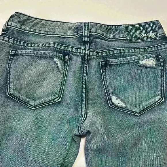 EXPRESS Studded Stella Bootcut Distressed Jeans - Picture 6 of 8